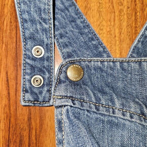 6 for $25🎃 Old Navy Blue Denim Dress Overalls With Adjustable Snaps Baby 18-24M - Picture 4 of 5